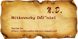 Nitkovszky Dániel névjegykártya